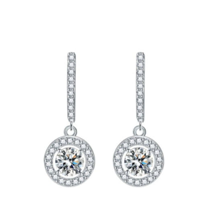 1.15ct Round Diamond Drop Earrings In 18K White Gold