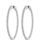 2.00Ct Lab Grown Huggie Hoop Earrings in White Gold