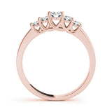 0.50-1.00ct Lab-Grown Round Diamond 5-Stone Scalloped Prong Diamond Ring, DE Color VVS Clarity