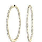 0.50Ct Lab Grown Diamond Hoop Earrings in Yellow Gold