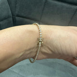 Tennisarmband aus 9-karätigem Gelbgold mit runden, natürlichen Diamanten in Zargenfassung, Geschenk für Damen