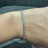 925 Sterling Silver 2.00 Carat Lab Grown Diamond Tennis Bracelet in Bezel Set