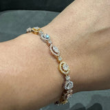 Bracelet en or massif 14 carats serti de diamants naturels de forme fantaisie (6,00 carats) | Bijoux de luxe