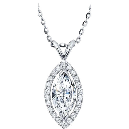 0.73ct Diamond Marquise Pendant In 18k Gold