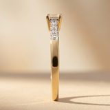Lab Diamond Side Stone Engagement Ring 0.25ct in 18K Gold Vermeil