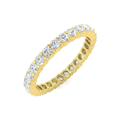 0.50-3.50 Carat Lab-Grown Round Cut D/VVS Diamond Prong Set Full Eternity Ring.
