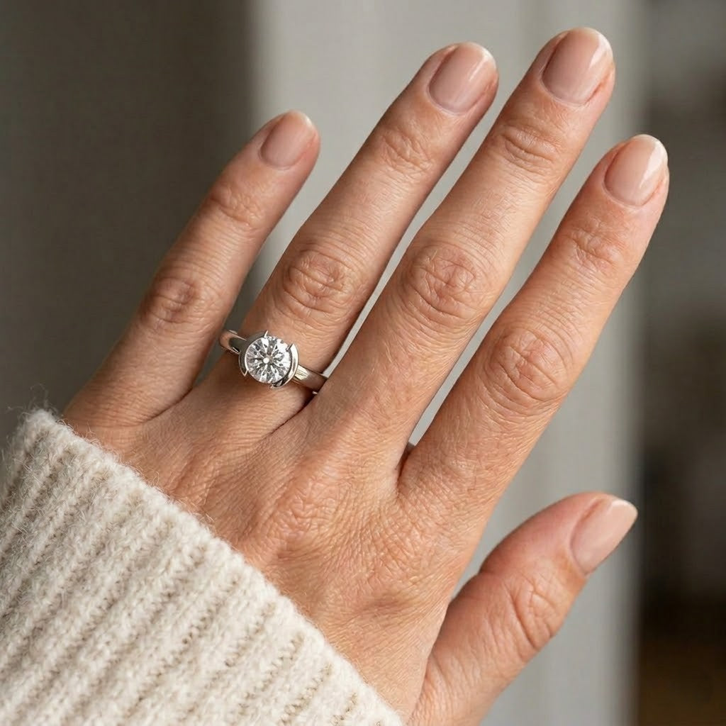 Diamond Engagement Ring | Round Brilliant Cut, 0.33 Carat, Platinum & Gold