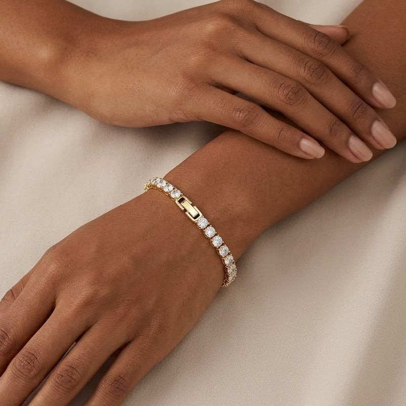 Brilliance Lab Diamond Set 1.00ct Tennis Bracelet in 18K Gold Vermeil