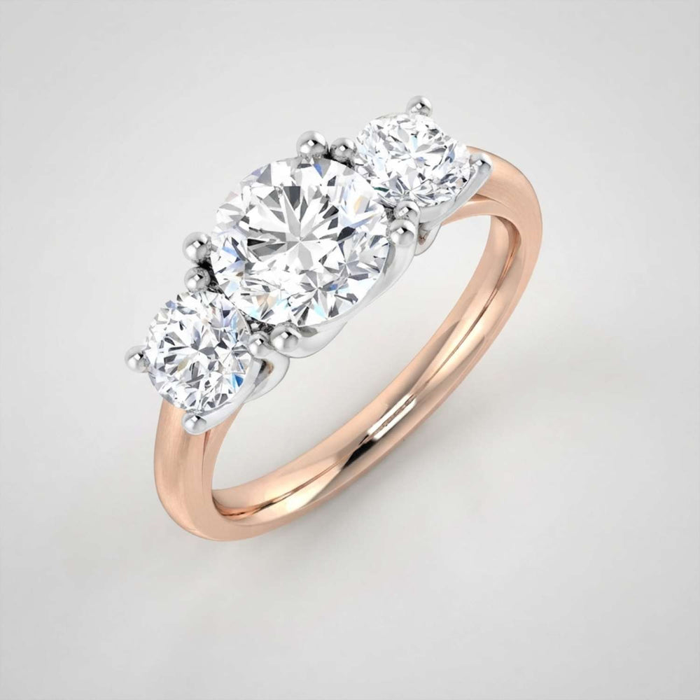 2.00ct Lab Grown Round Cut Diamond Trilogy Ring Christmas Gift