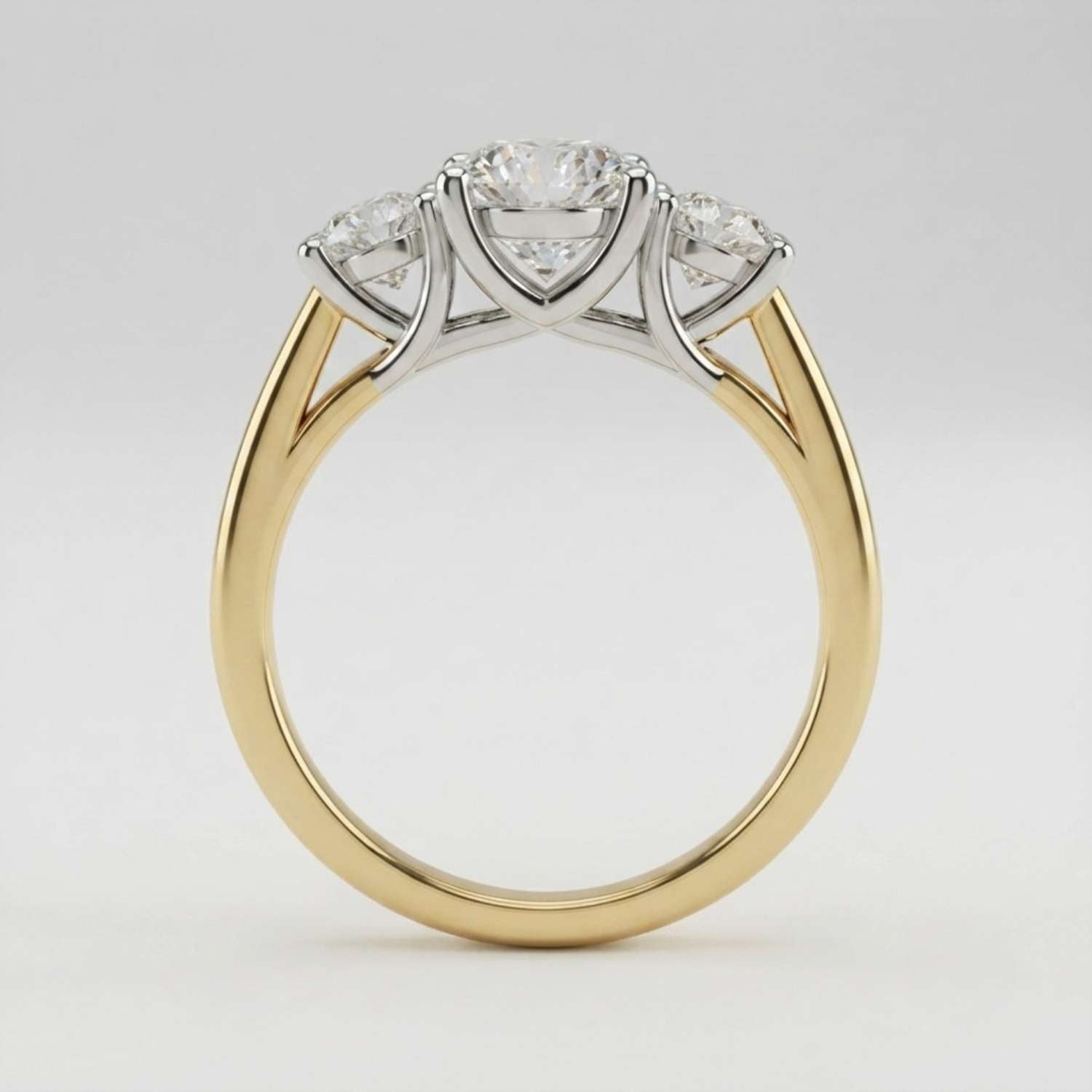 2.00ct Lab Grown Round Cut Diamond Trilogy Ring Forever Love Gift