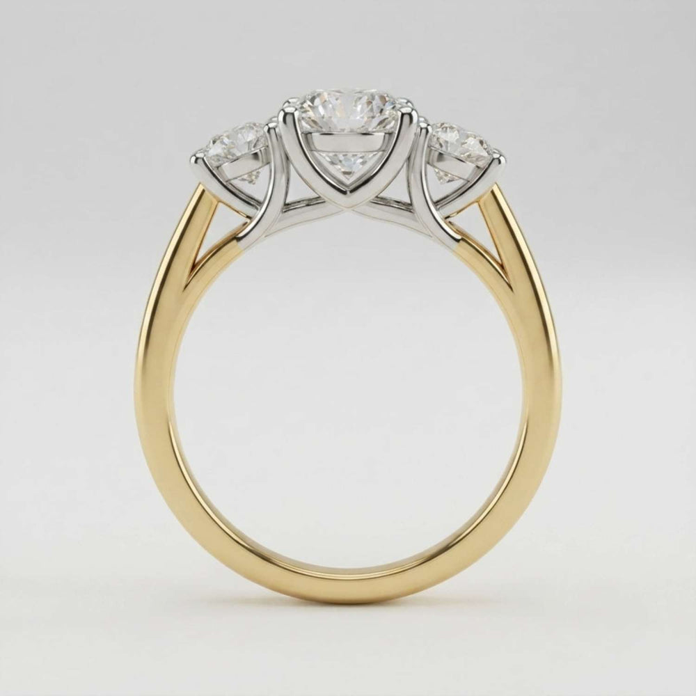 2.00ct Lab Grown Round Cut Diamond Trilogy Ring Forever Love Gift