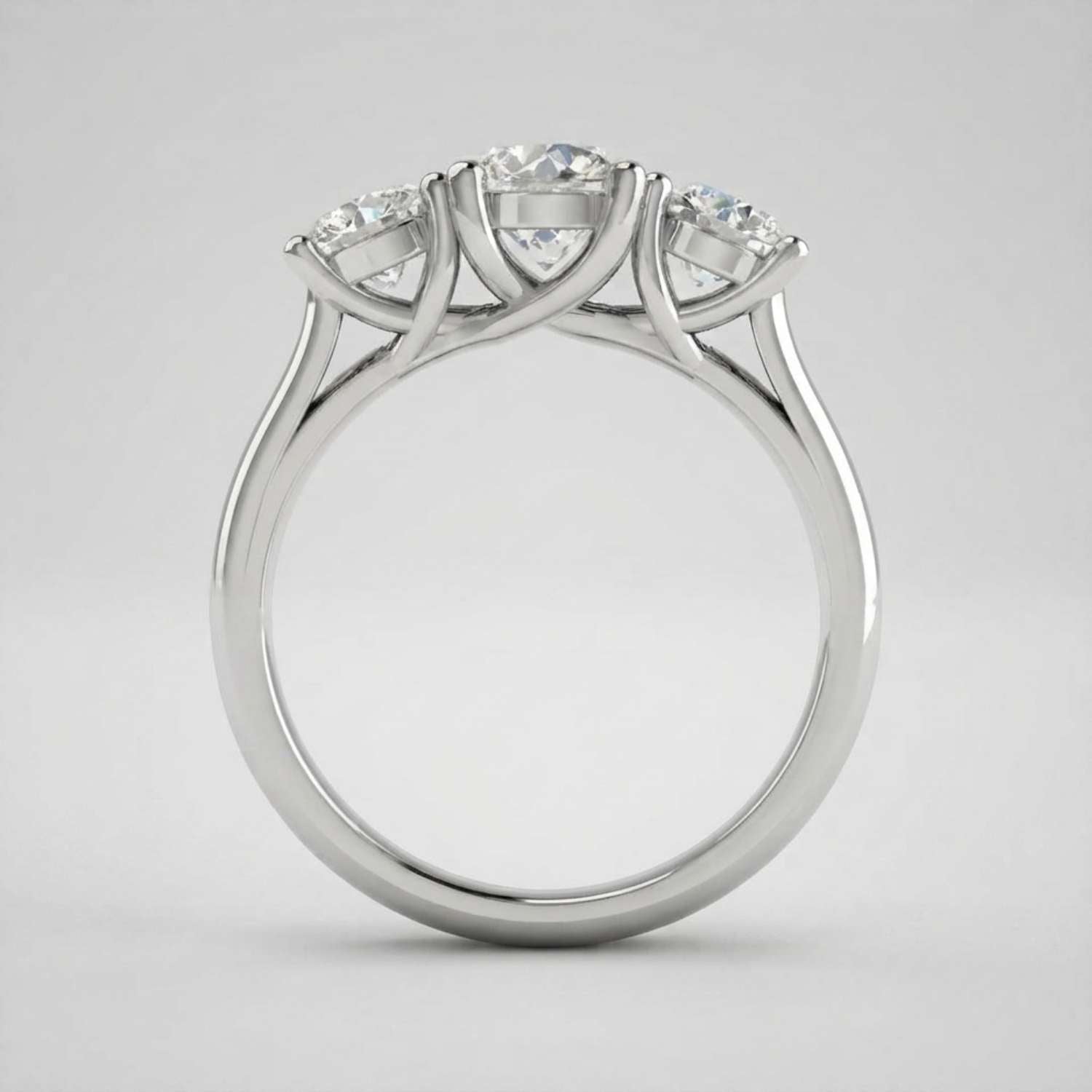 2.00ct Lab Grown Round Cut Diamond Trilogy Ring Luxury Gift Wife