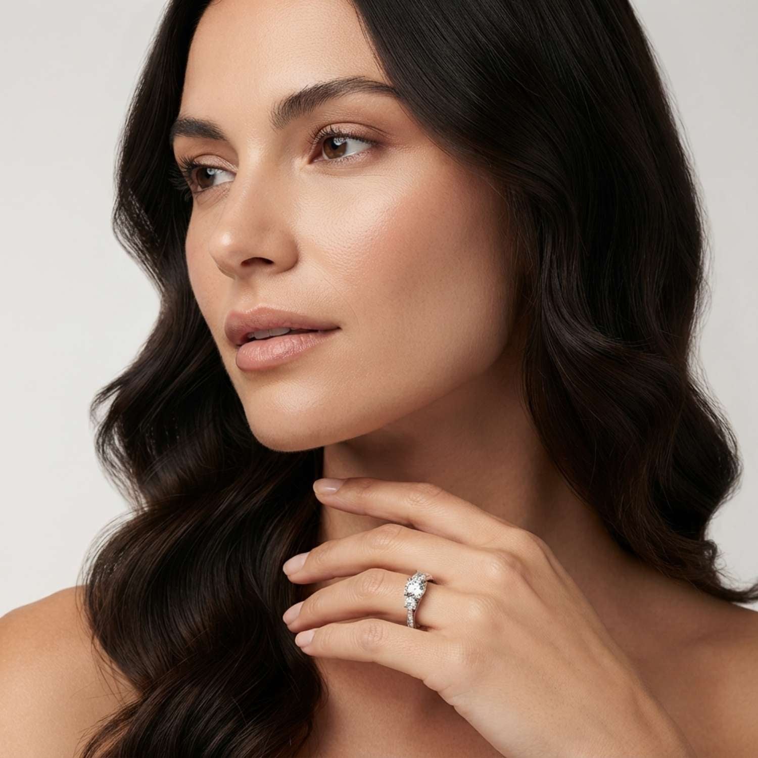 2.00Ct Lab Grown Round Diamond Trilogy Engagement Ring Gift Girlfriend
