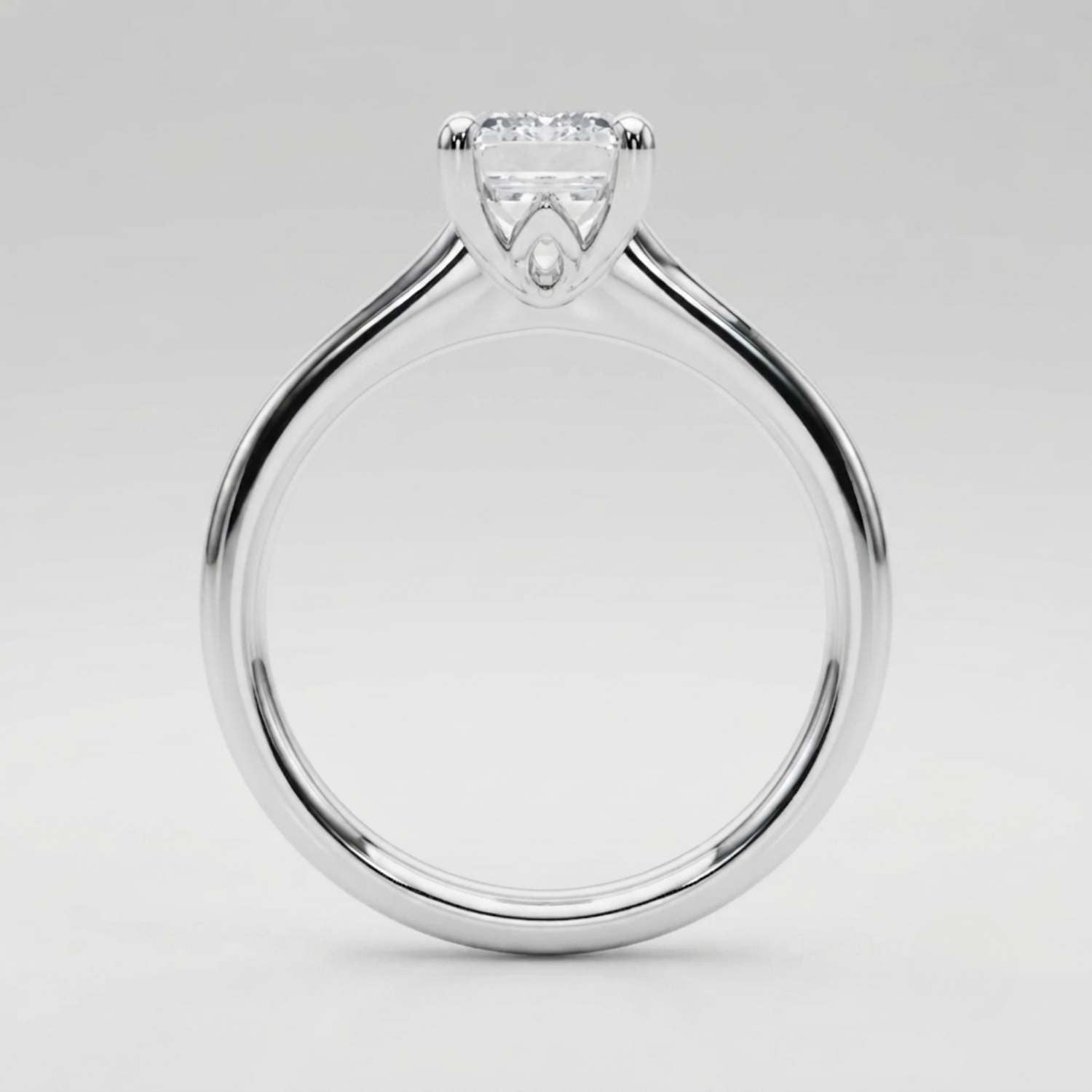 Statement 2.00Ct emerald-cut lab diamond ring featuring a secure four-prong basket setting.