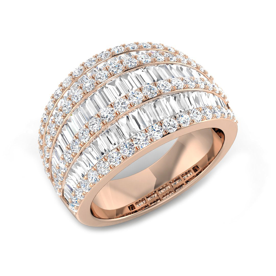 Baguette and Round Diamond Eternity Band for Brides