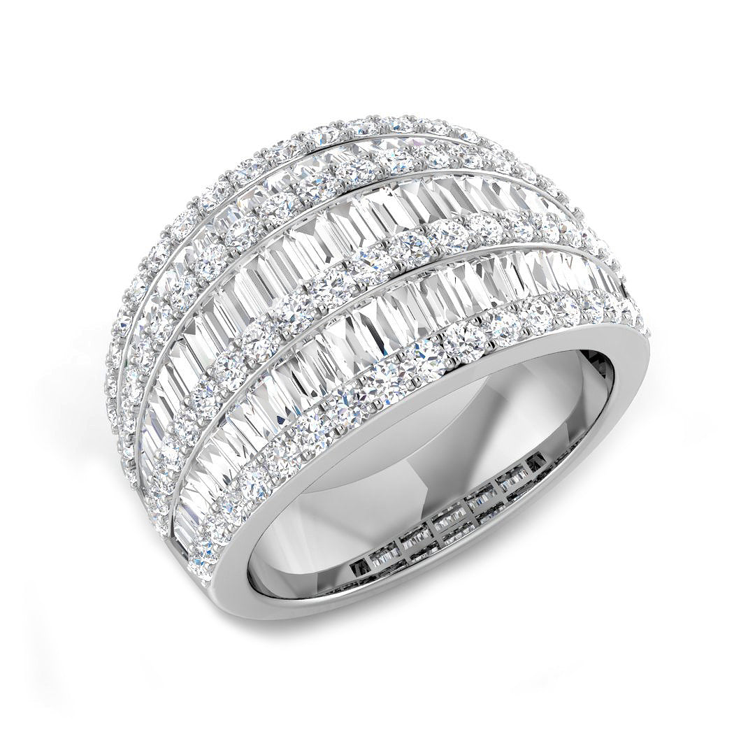 Baguette and Round Diamond Eternity Band for Brides