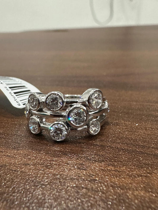 2.0Ct Bezel Set Bubble Ring Crafted in Platinum Studded With Lab Grown Diamond