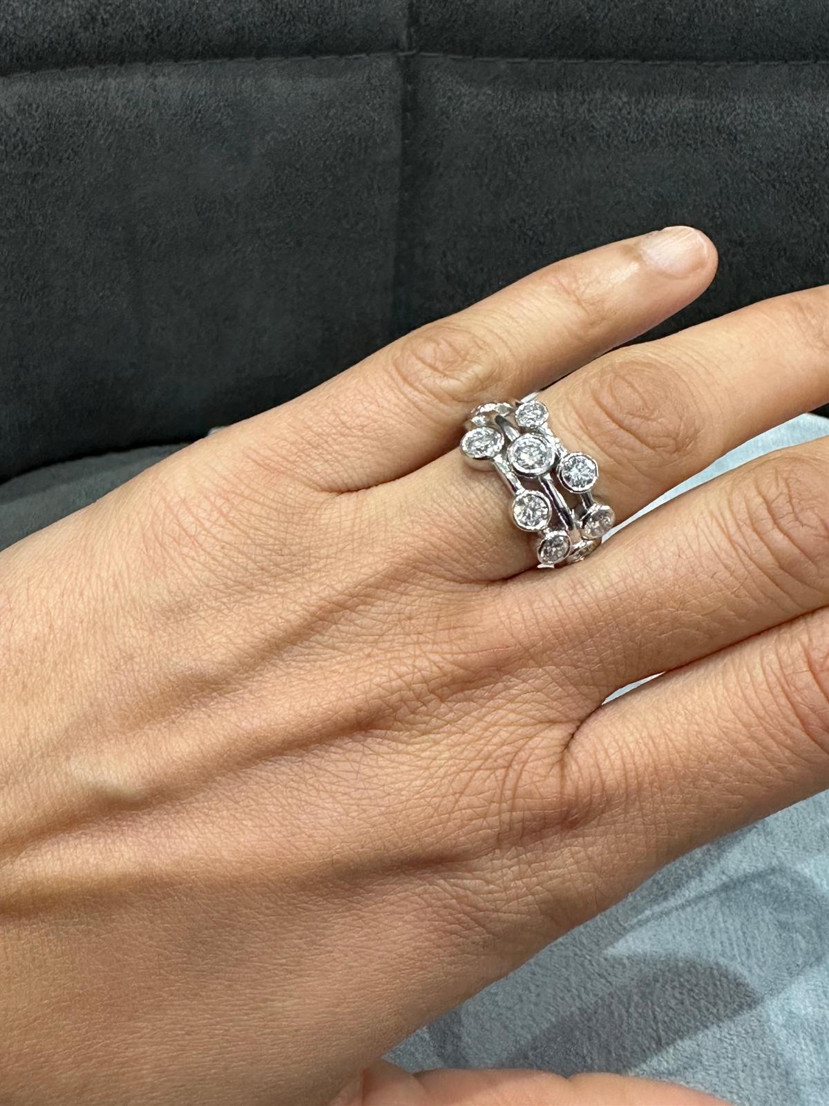 2,0-Karat-Blasenring in Platinfassung mit im Labor gezüchteten Diamanten