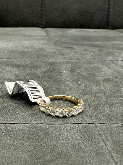 2.0Ct Round Lab Diamond U Prong Half Eternity Ring in 9K White Gold