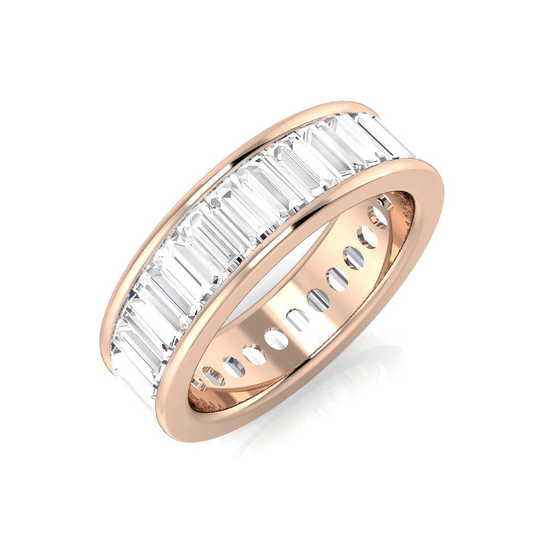 0.50-3.00ct Lab-Grown Baguette Cut D/VVS Diamond Channel Set Full Eternity Ring.