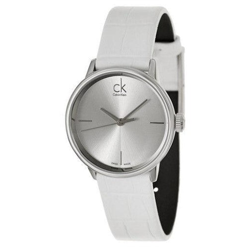 Calvin Klein Accent Ladies Watch – White Leather Strap