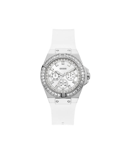 Women s Guess White Crystallized Multifunction Watch GW0118L3