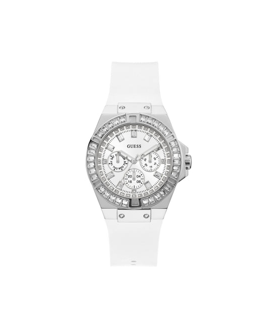 Women s Guess White Crystallized Multifunction Watch GW0118L3