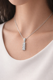 Three Stone Diamond Pendant Vertical Design in Gold UK Hallmarked London