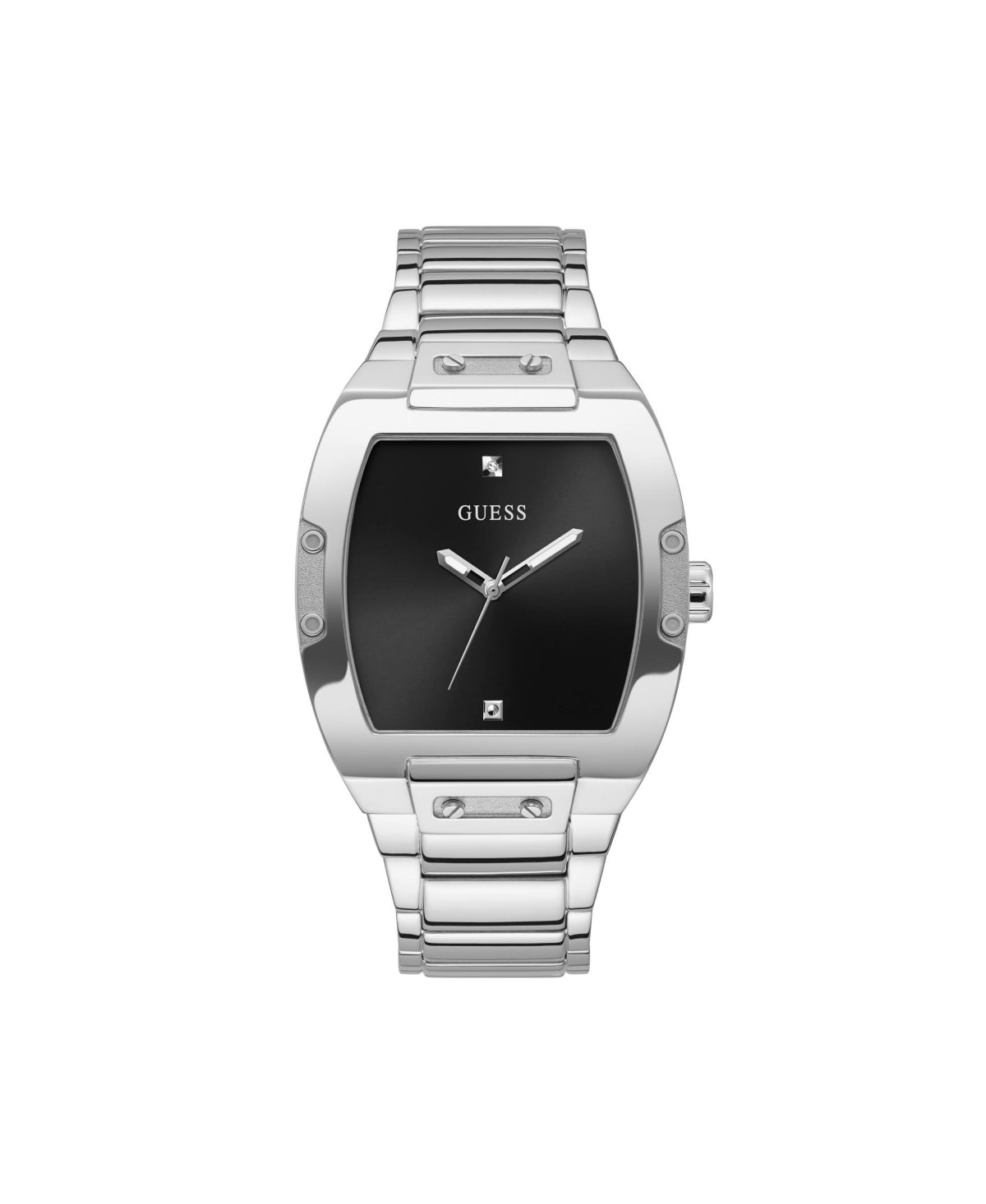 Guess Men's Silver-Tone Stainless Steel Bracelet Watch