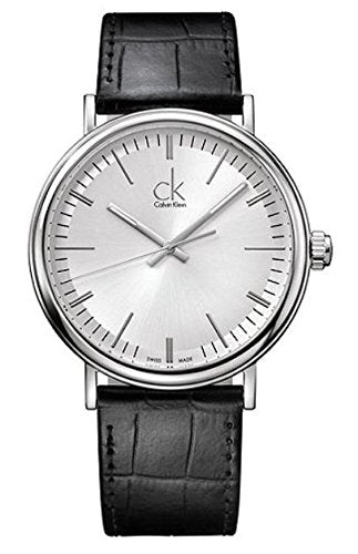 Calvin Klein Men's 22mm Strap Black Leather Stainless Steel Watch
