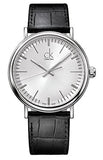 Calvin Klein Men's 22mm Strap Black Leather Stainless Steel Watch