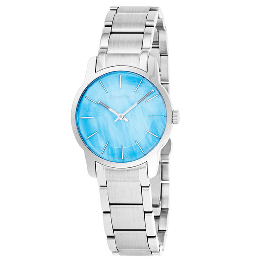 CK Calvin Klein K2g2314x City Swiss Made Blue Dial Women's Bracelet Watch Silver One Size