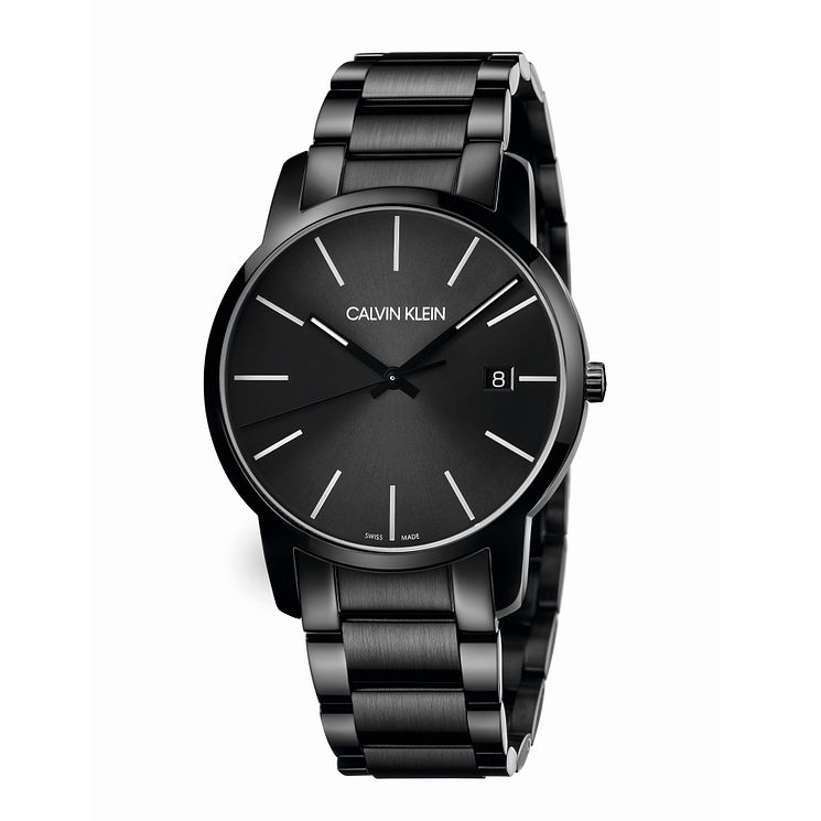 Calvin Klein City K2G2G4B1 Men’s Black Dial 43 mm Stainless-Steel Watch