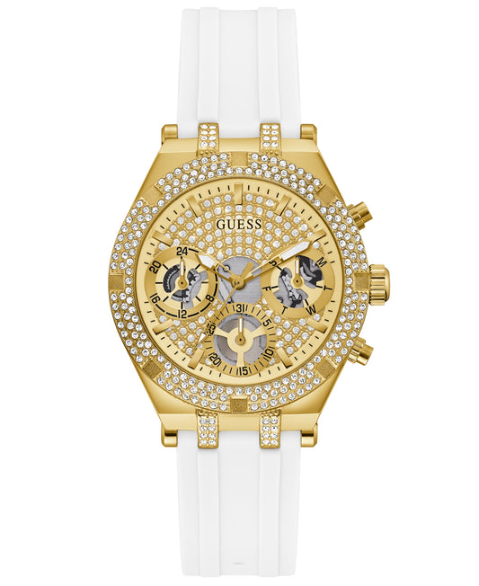Guess Women's White Silicone Strap Watch