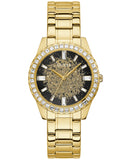 Montre femme GUESS GW0405L2 – Acier inoxydable doré, cadran scintillant.