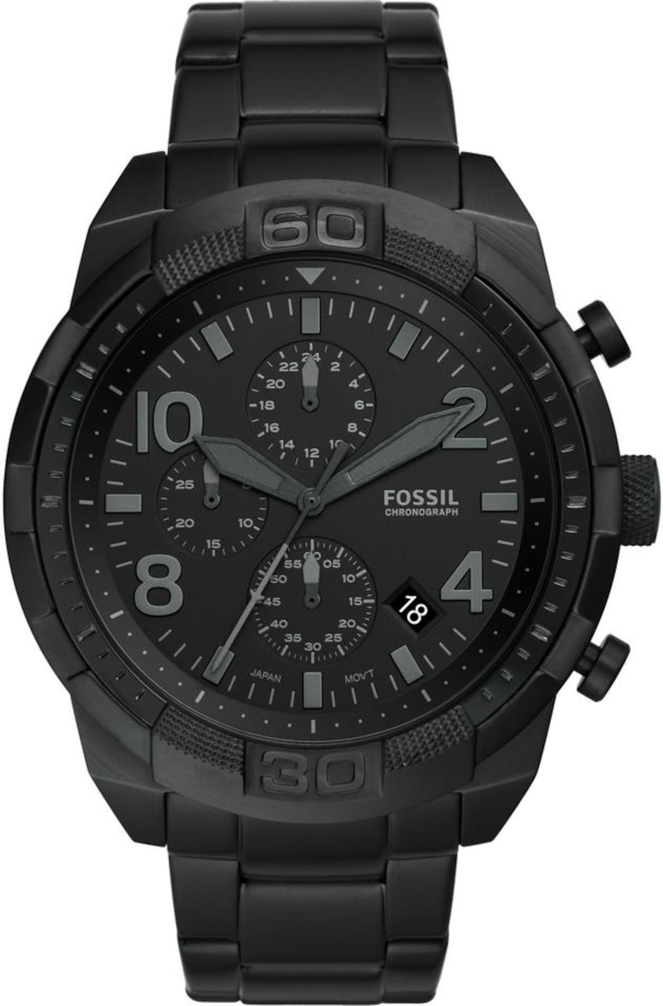 Fossil FS5712 Men's Bronson | Black Dial | Black Stainless Watch