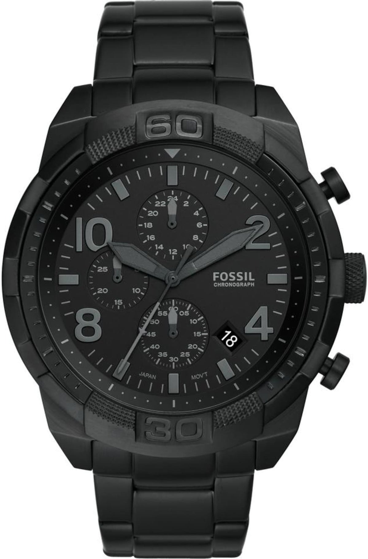 Fossil Bronson Men’s Watch – Black Dial, Black Stainless-Steel Bracelet
