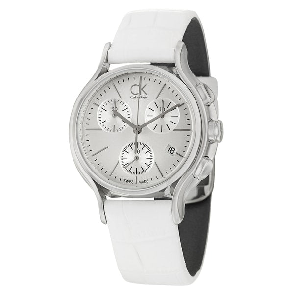 Calvin Klein Women's 'Skirt' Silver Dial Swiss Quartz Watch