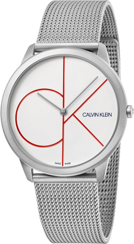 Calvin Klein Minimal K3M51152 Men’s White Dial 40 mm Stainless-Steel Mesh Watch