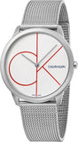 Calvin Klein Minimal K3M51152 Men’s White Dial 40 mm Stainless-Steel Mesh Watch
