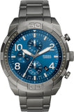 Fossil Bronson Men’s Watch – Blue Dial, Stainless-Steel Bracelet