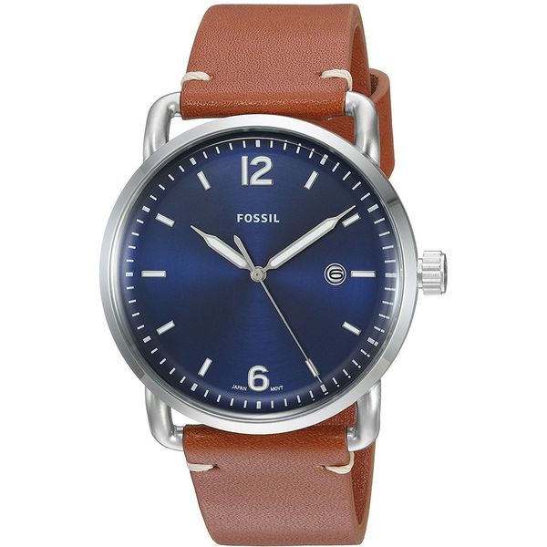 Fossil FS5325 The Commuter Men’s Watch – Blue Dial with Brown Leather Strap