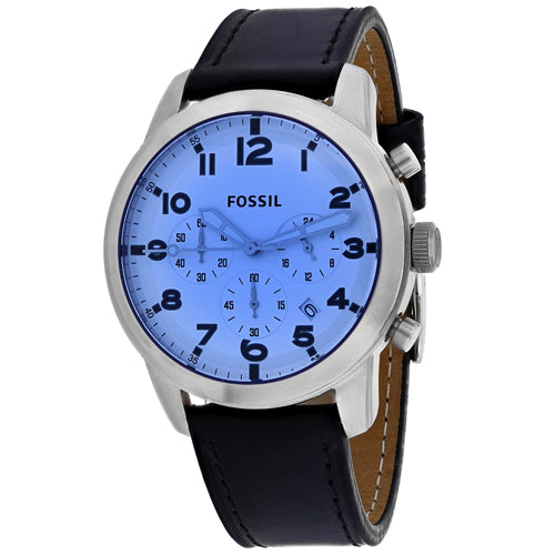 Men S Fossil 54 Pilot Chronograph Leather Band Watch FS5162