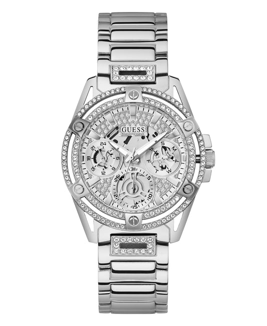 Guess Women's Silver-Tone Stainless Steel Bracelet Watch 40mm