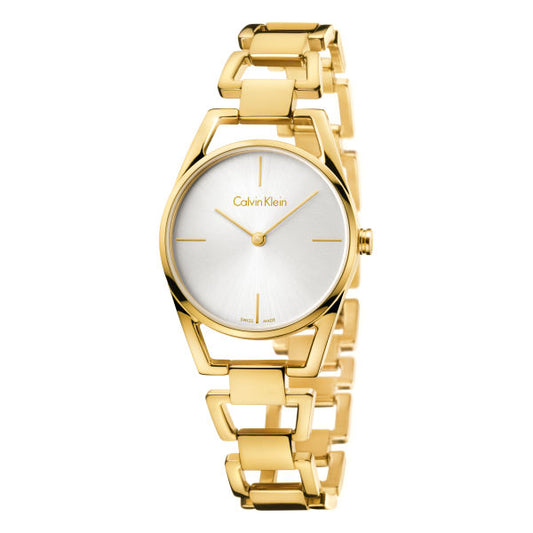 Calvin Klein Dainty Quartz Silver Dial Gold-tone Ladies Watch K7L23546
