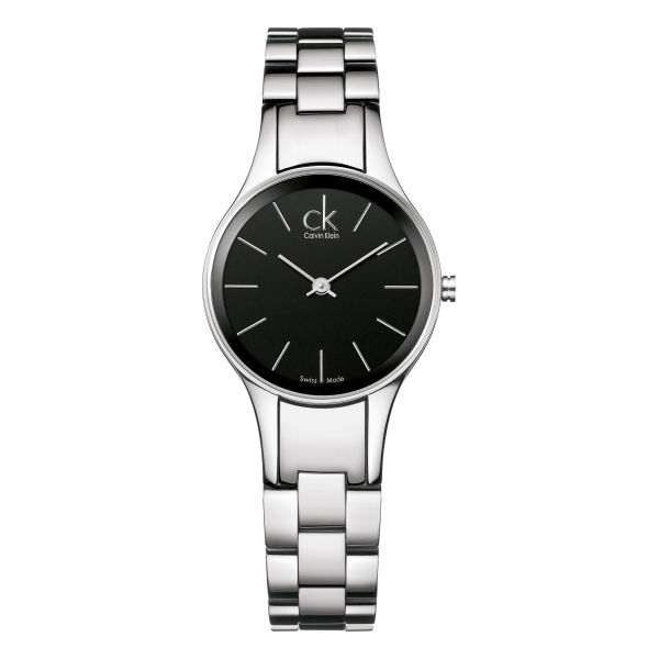 Calvin Klein Women's K4323130 Simplicity Black Dial 28mm Stainless Steel Watch