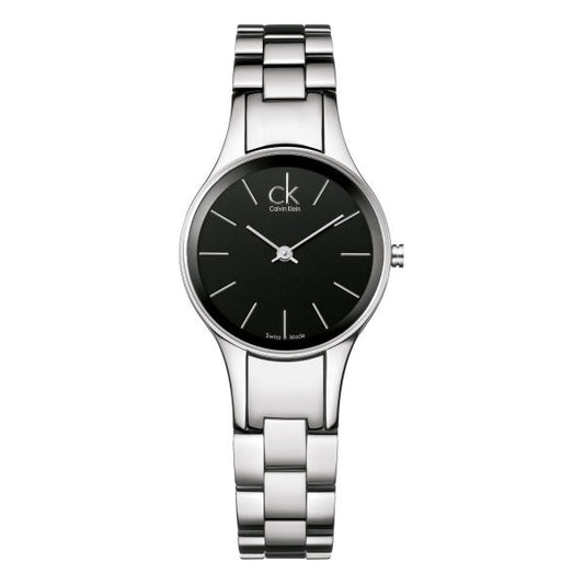 Calvin Klein Women's K4323130 Simplicity Black Dial 28mm Stainless Steel Watch