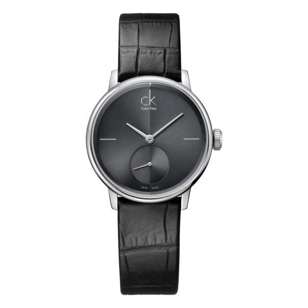 Calvin Klein Women's  Accent Gray Dial 32mm Leather Watch