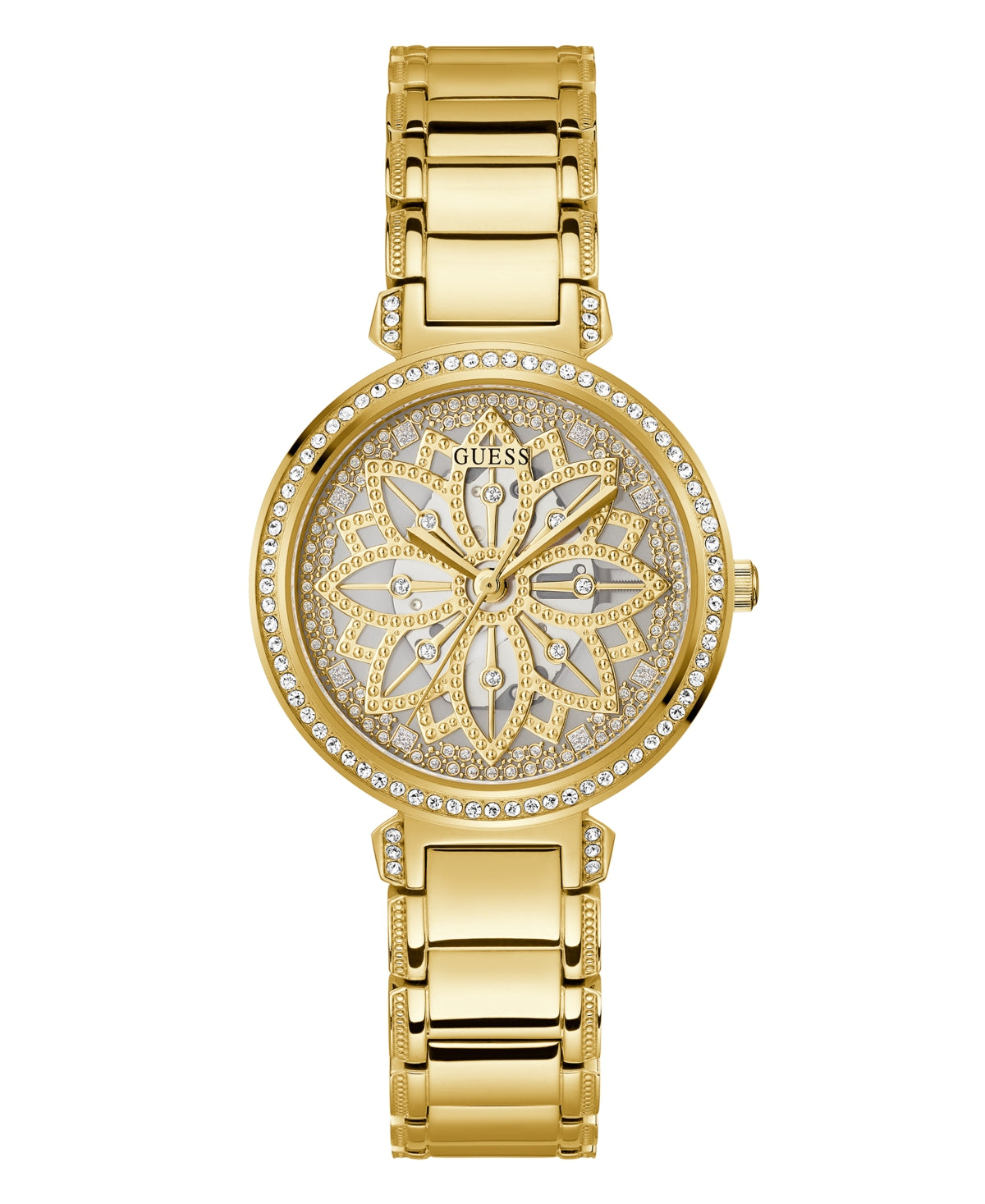 Guess Women's Gold-Tone Glitz Stainless Steel Bracelet Watch, 36mm