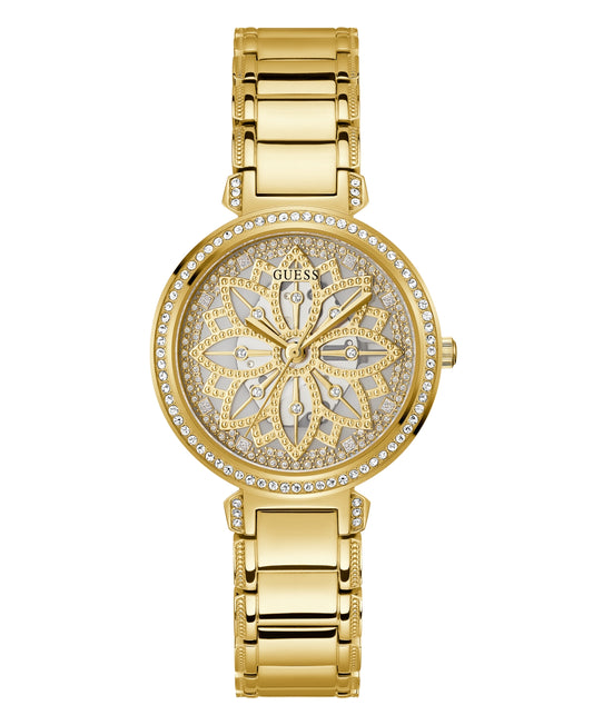 Guess Women's Gold-Tone Glitz Stainless Steel Bracelet Watch, 36mm